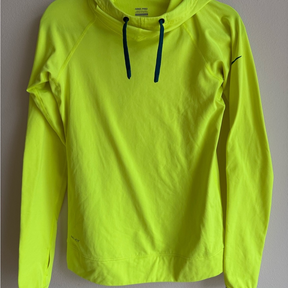 Nike Pro Bright Yellow Hoodie - Dry Fit